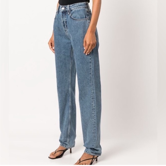 Anine Bing Blue Frances Straight Leg Jeans - Picture 1 of 2